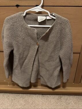 Zara Taupe Knit Cardigan with Single Button